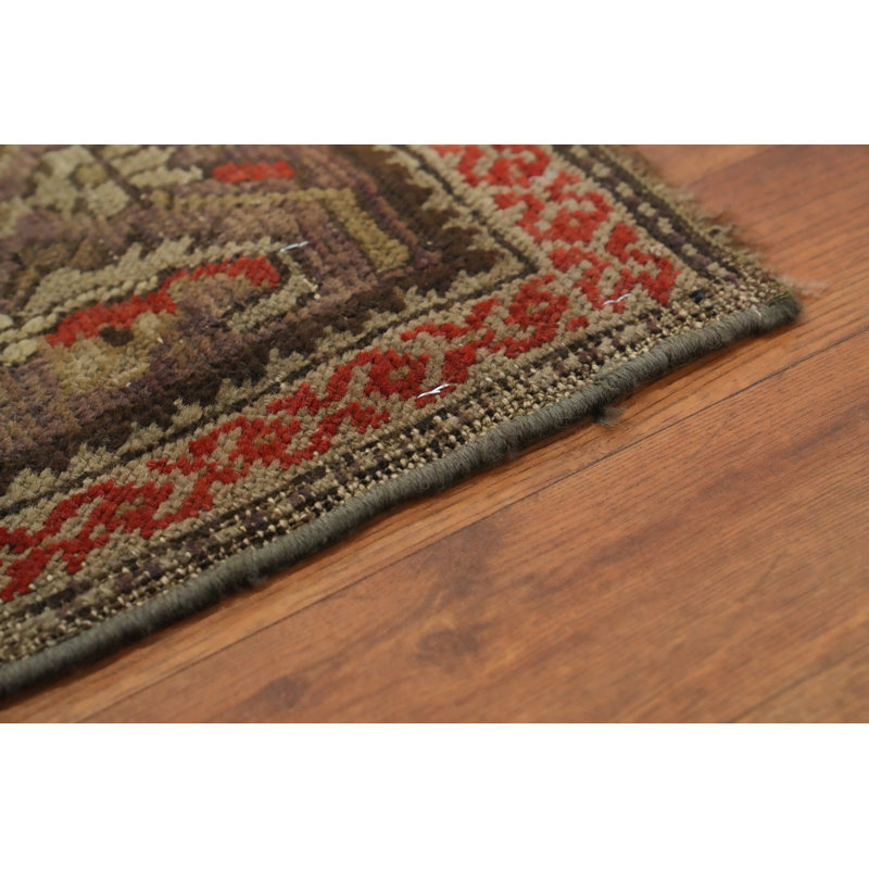 Tapis antique pré-1900 à teinture végétale 7 x 19