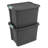 Sterilite 12Pk Latch Tote, Stackable Plastic Storage Container, 12Gal,Gray/Green