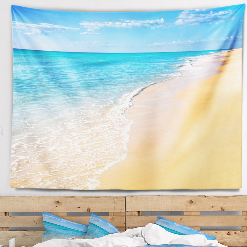 Tapisserie ciel et ciel bleu tropical mer, H 32 po x l 39 po