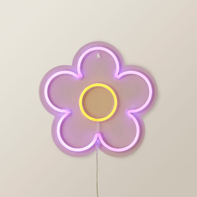Neon Sign Flower Style Novelty Wall Light