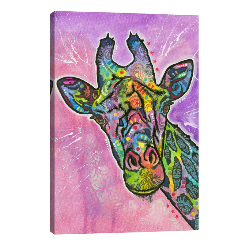 Giraffe 1 Piece Wall Art on Canvas, 66.04 cm H x 45.72 cm W, White Floater Framed