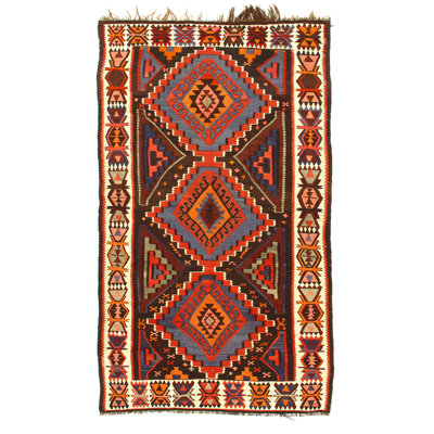 Red Russian Antique Kilim 5'7"X 9'11"