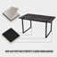 Ensemble de table de salle à manger moderne en MDF industriel, métal noir, idéal pour la maison
