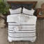 Housse de couette pour chambre à coucher en coton imprimé à rayures élégantes 100% chic-124311858