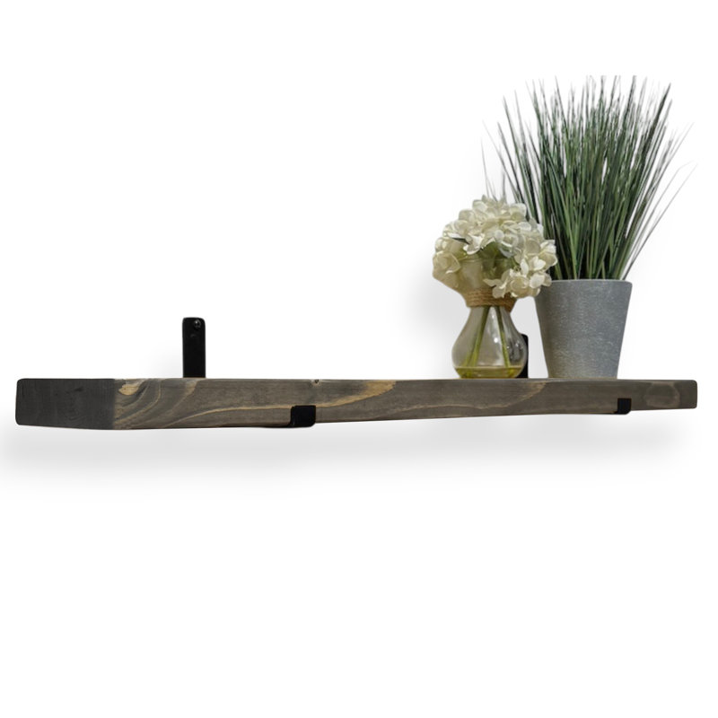 Unique Wood Bracket Shelf, 4.5cm H x 70cm W x 15cm D, Driftwood