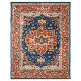 Samarkand 100 One Hundred Fourteen Area Rug In Navy / Rust