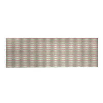 Tapis de zone rouge/vert fait main géométrique