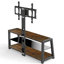 Meuble télé avec rangement en bois et plateau en verre trempé noir-631224100