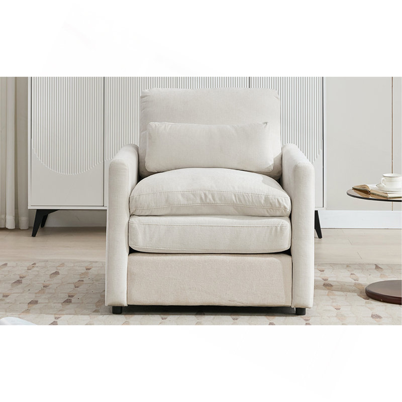 Fauteuil rembourré 31,9 "surdimensionné et confortable, Beige