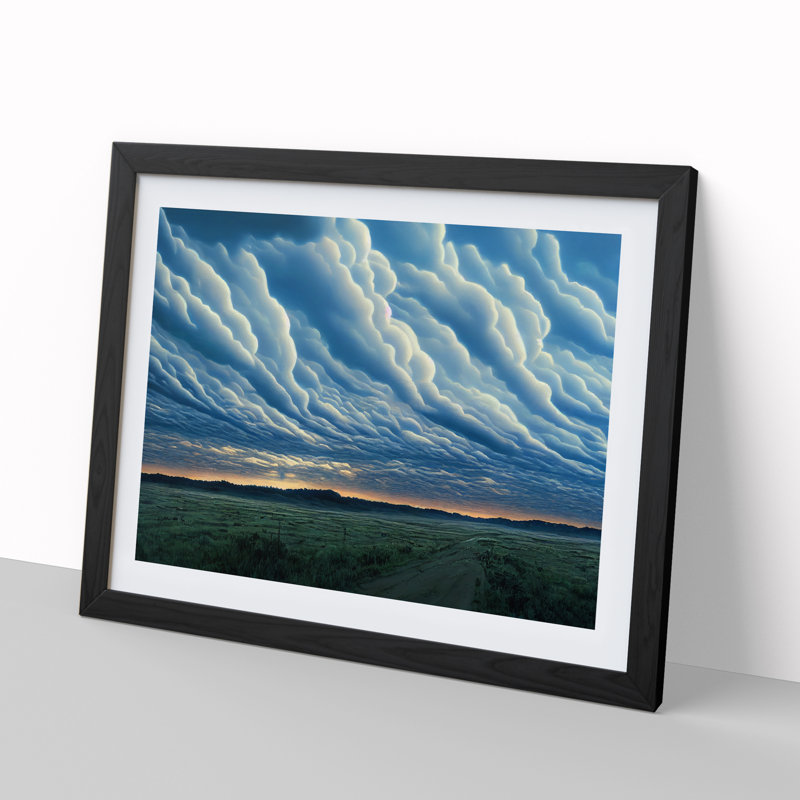 Euphoric Cloudy Sky - Framed Print, Black, 34cm H x 46cm W x 2cm D