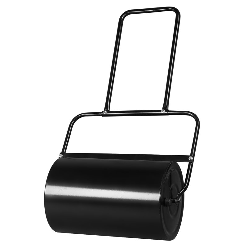 19.5 in heavy duty lawn roller,black cylindrical iron sod roller,lawn leveling tool for yard,lawn & garden