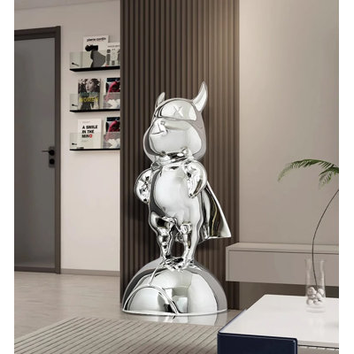 Sculpture abstraite en résine galvanisée