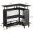 36” X 48” L-Shaped Home Bar Unit With Footrest – Modern Corner Liquor Cabinet With 2-Tier Shelves & Glass Racks(Not Including Stools)