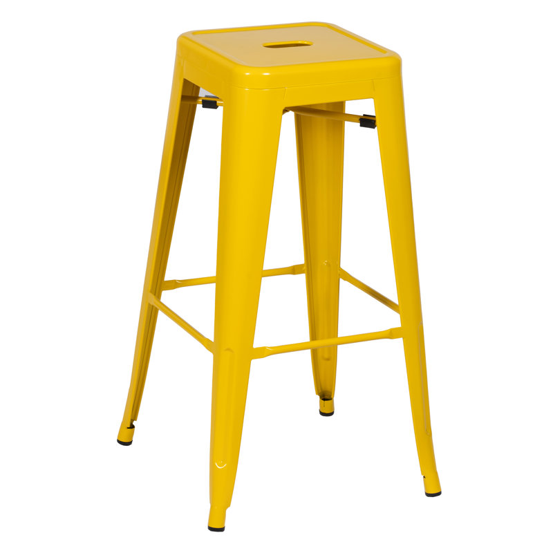 Nielle Counter Stool with Metal Frame, Yellow