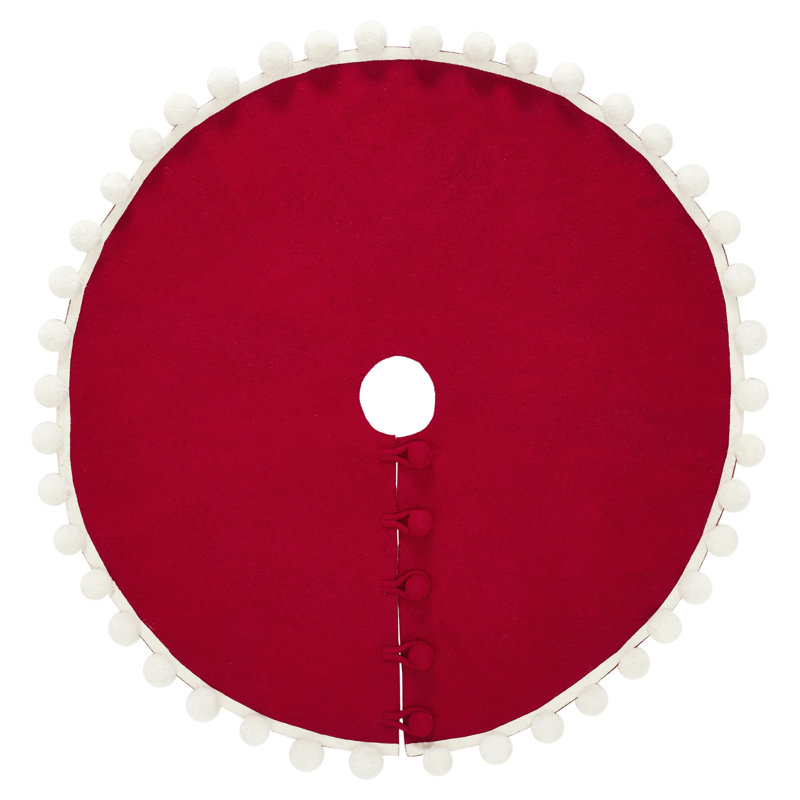 Handmade Christmas Tree Skirt in Felt, Oversize-72"