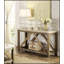 Table de canapé de soutien en angle de style industriel avec plateau en marbre et tablette inférieure, console de salon en bois blanc crème