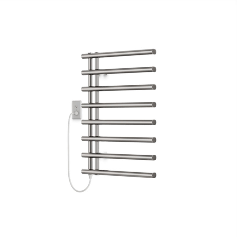 Linx Round 30" X 20" Plug-In Towel Dryer Matte Black, Brushed Nickel
