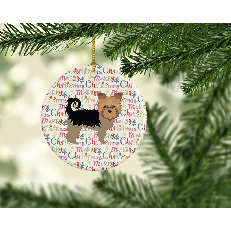 Ornement suspendu Yorkshire Terrier Merry Christmas