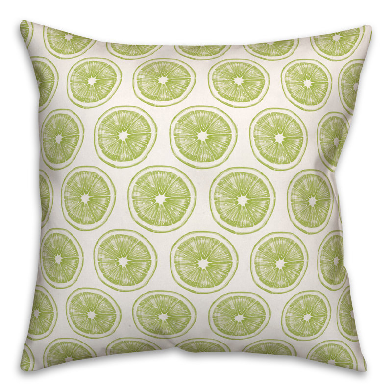  Lime Slice Square Pillow Cover & Insert
