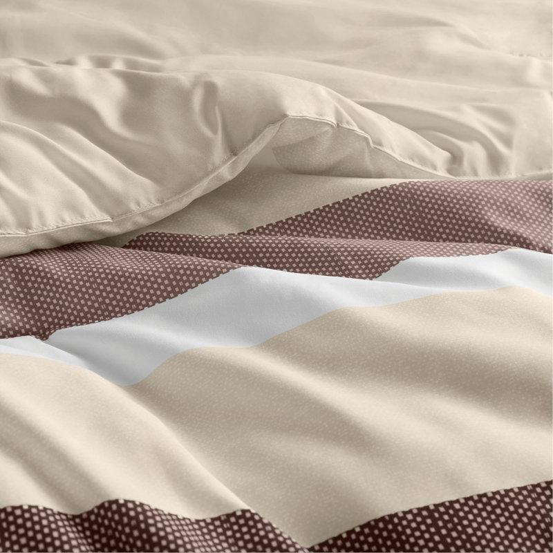 2-Piece Twin/Twin XL Stripe Textured Print Comforter Set,Terracotta