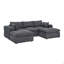Canapé modulaire rembourré à large accoudoirs avec 2 repose-pieds Cordory