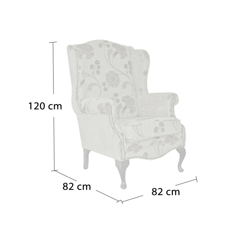 Windsor Upholstered Wingback Chair, Angelina Gold Pattern