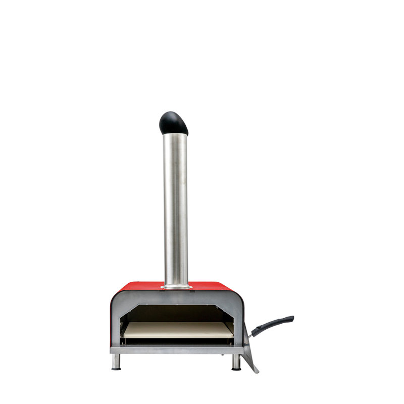 Dakota Fields Arendje Stainless Steel Free Standing Wood Burning Pizza Oven, Red