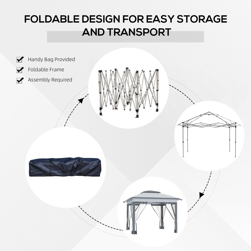 Stay Cool And Covered With The Outsunny 12' X 12' Pop Up Canopy Tent