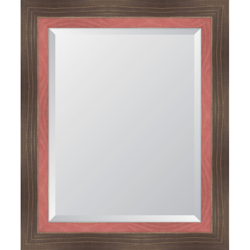 Farmhouse Wood Flat Wall Mirror, 36" H x 30" W, Autumn Spice