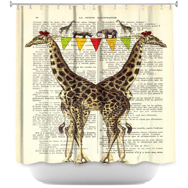 Rideau de douche simple girafes