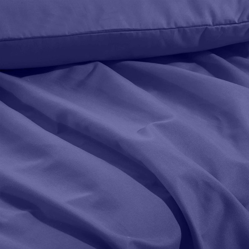 Ensemble de literie en microfibre 1800 Series, Ensemble de drap pour lit très grand avec deux ta, Bleu marine