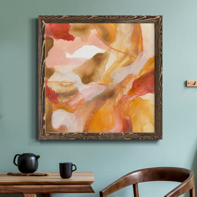 " Sunset Marble II ", 17" H x 17" W x 1" D, Walnut