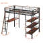 Lit mezzanine élégant en métal avec de multiples fonctionnalités-727813103