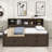 Full / Double Wooden Daybed with Drawers and Shelves-98114153