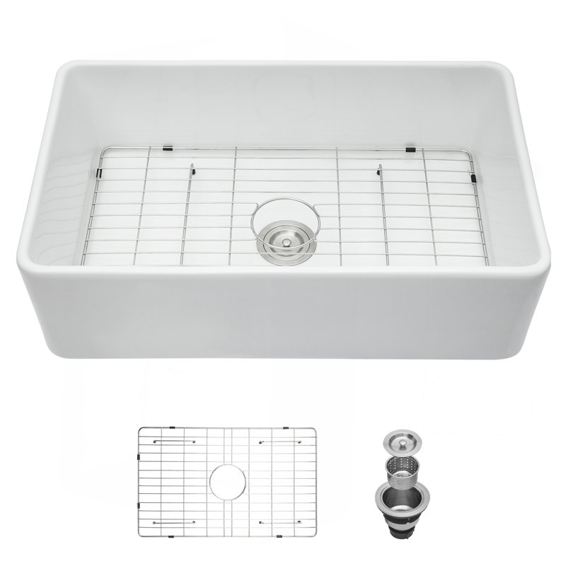 Évier de cuisine 33 po - 33 po - lavabo de cuisine à tablier frontal en céramique