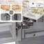 Meuble-lavabo gris 24 po avec lavabo en céramique, portes à fermeture en douceur et rangement compact-549919590