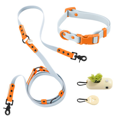 Luna 8FT Adjustable 6-in-1 Waterproof Hands-Free Leash and Collar with LED Flashlight