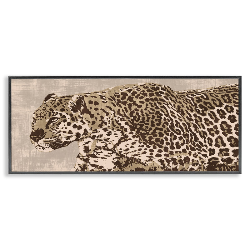 Guépard grondement féroce, estampe numérique encadrée par Andrew Cooper, H 10 po x l 24 po, Giclée encadrée noir minuit