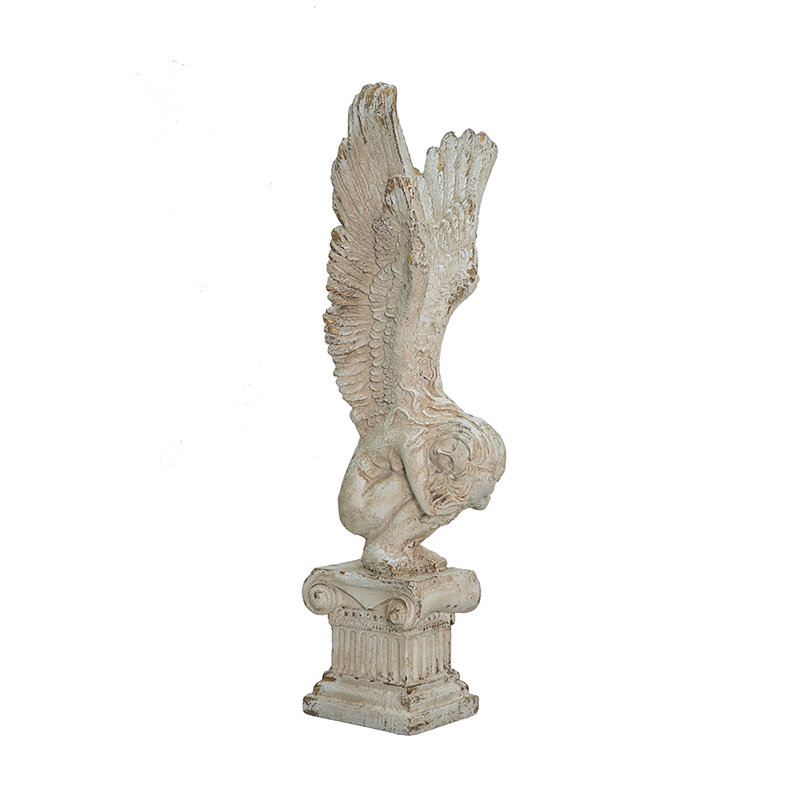 Magnesium Angel Statue with Distressed White Finish