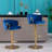 Adjustable Velvet Bar Stools with Chrome Footrest and Swivel Base-1676186101