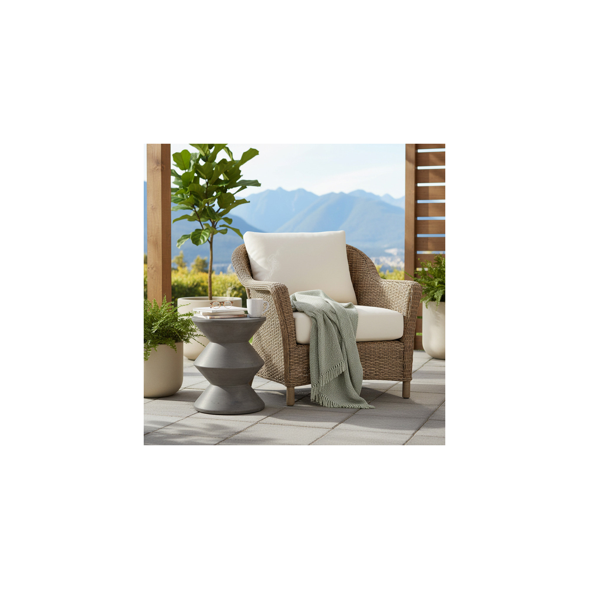 Isiah Concrete Inverted Side Table, Gray
