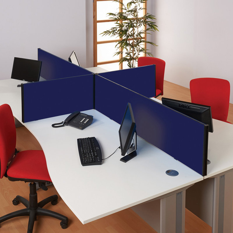 Desk Dividers, 40cm H x 160cm W x 3cm D, Ink Navy