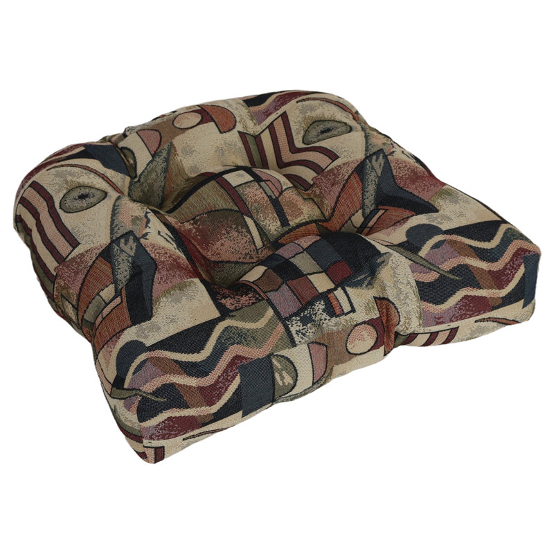 19-Inch Rounded Back Tapestry Chair Cushion