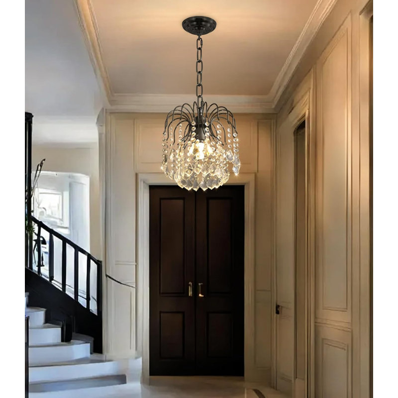 Lustre Raindrop Crytstal, Noir mat