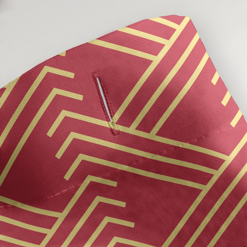 Rideau de douche simple Classic Zig Zag, Rouge / Jaune