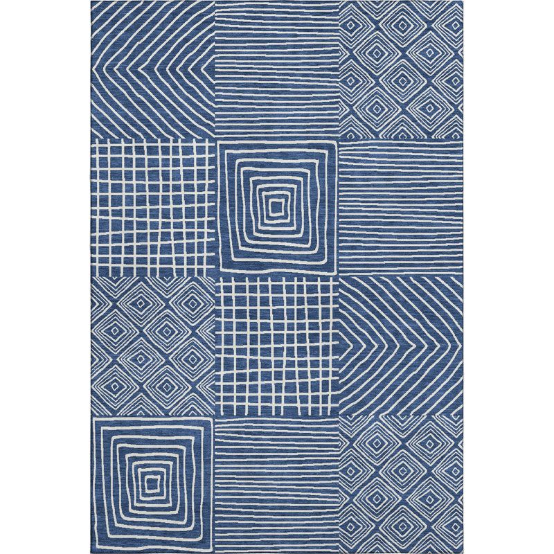 Premium Machine Washable Corry AMF1044 Geometric Rug, Rectangulaire 8 pi x 10 pi