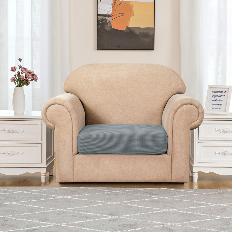 Box Cushion Armchair Slipcover, Light Grey