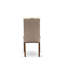 Cet ensemble de salle à manger 5 pièces comprend une table de salle à manger rectangulaire avec des feuilles décoratives et 4 chaises rembourrées en tissu kaki foncé en acajou-109975336-109975335-106903614