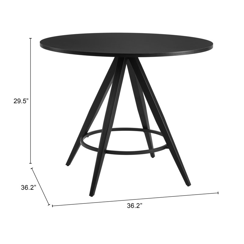 Kosumo Black Round MDF and Steel Dining Table