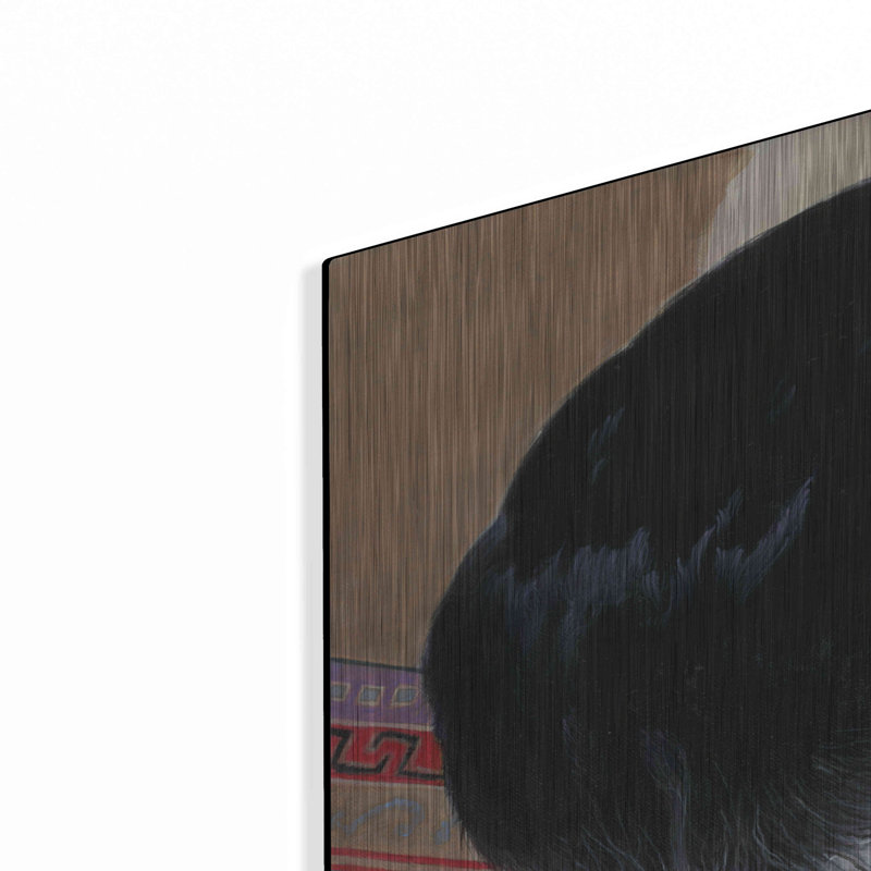 «Chien sur un tapis» par Durwood Coffey, H 24 po x l 36 po
